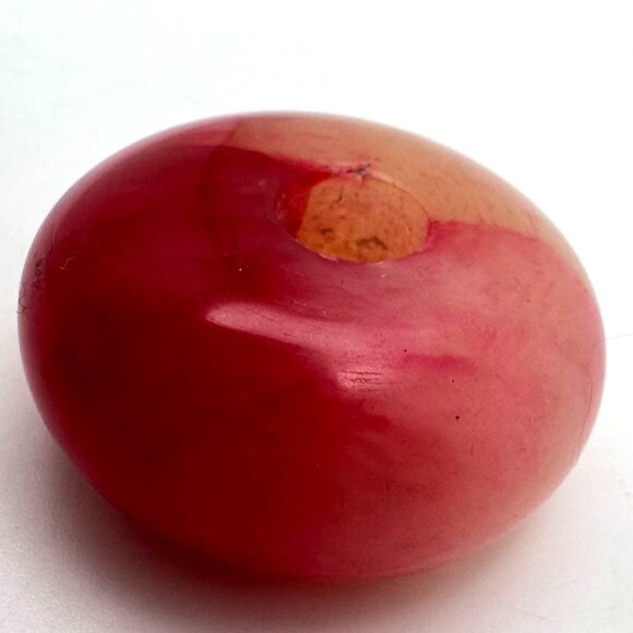 Blood Jade Round Bead Feng Shui Decor Red & Orange Tones Smooth Finish 1 Inch - Picture 7 of 7